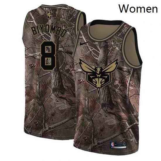 Womens Nike Charlotte Hornets 8 Bismack Biyombo Swingman Camo Realtree Collection NBA Jersey